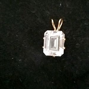 Square Lab Grown 2 c. Diamond Necklace Cage